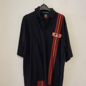 Black and Red Striped Men's Polo Shirt